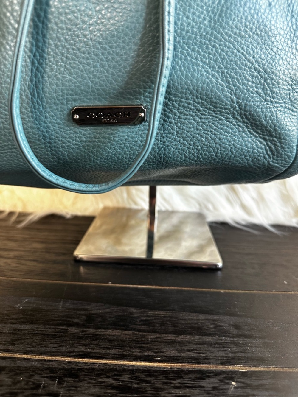 Teal Drawstring Tote Shoulder Bag - Women - Picture 2 of 7